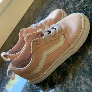 Girls Size 10 light pink slip on vans